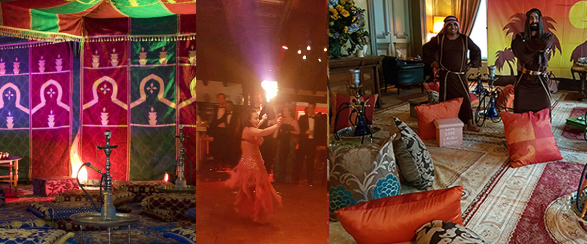 Waterpijp terras voor studentenfeest